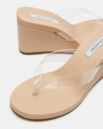 PLAYING Clear Thong Wedge Women's Sandal Steve Madden CLEAR