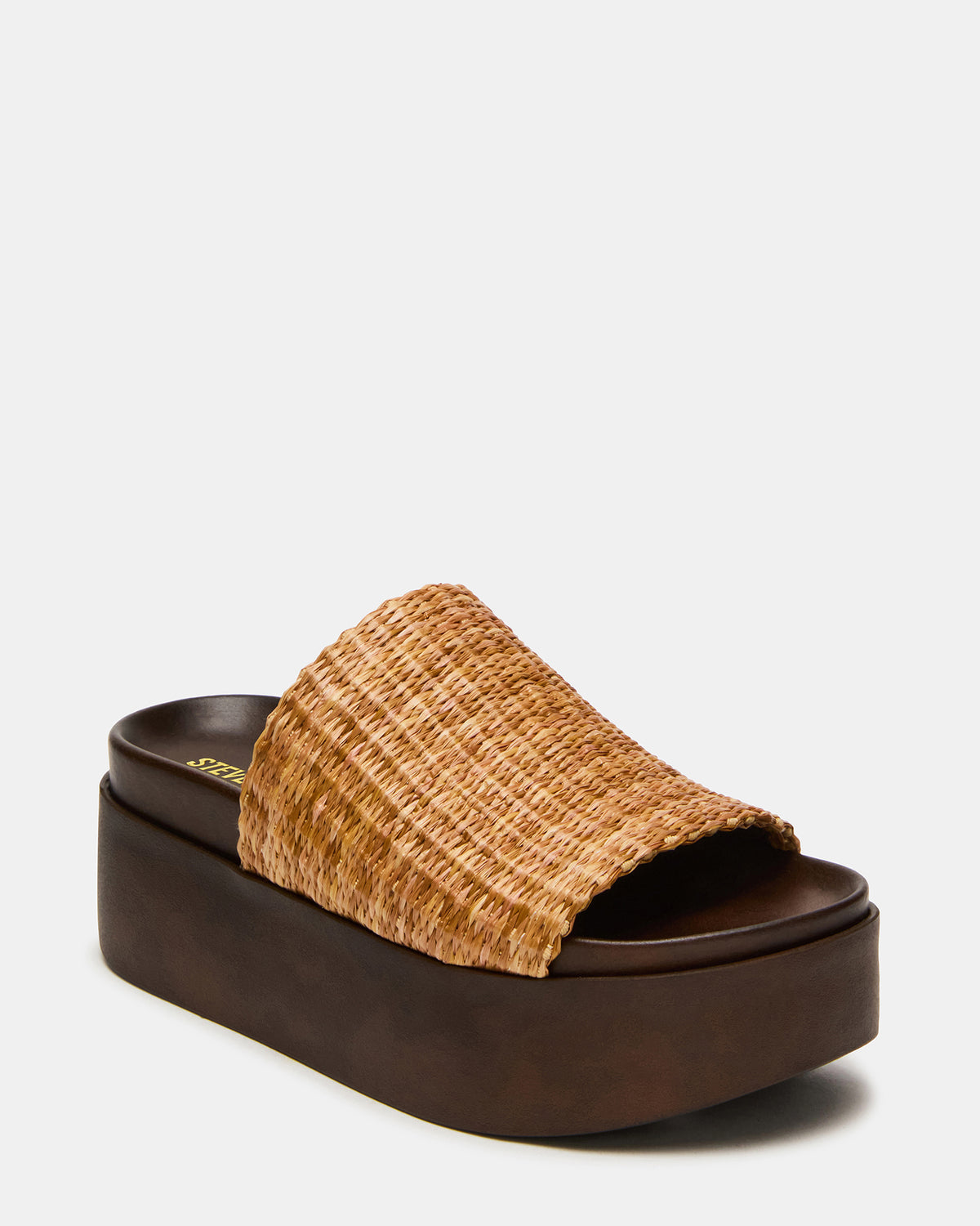 ARWEN Natural Raffia Platform Footbed Slide Chunky Women's Sandal Steve Madden NATURAL RAFFIA