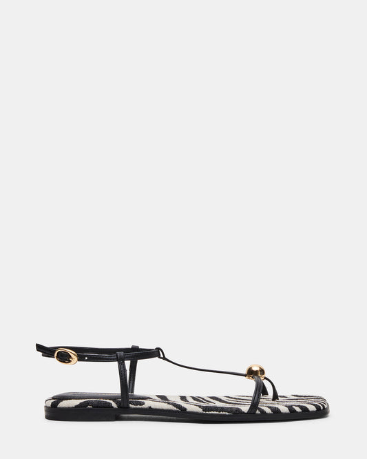 RITZY Zebra Square-Toe Strappy Women's Sandal