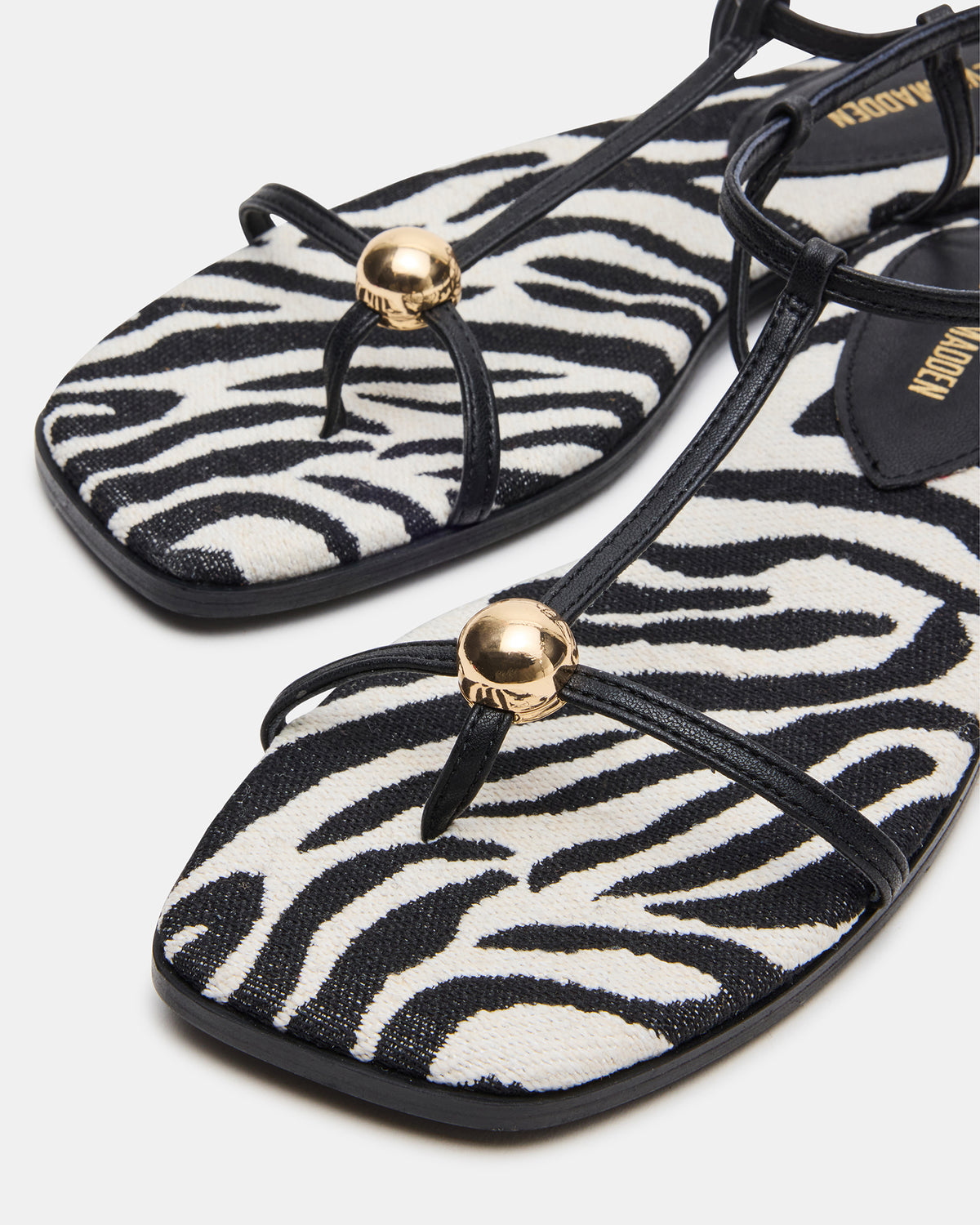 RITZY Zebra Square-Toe Strappy Women's Sandal Steve Madden ZEBRA