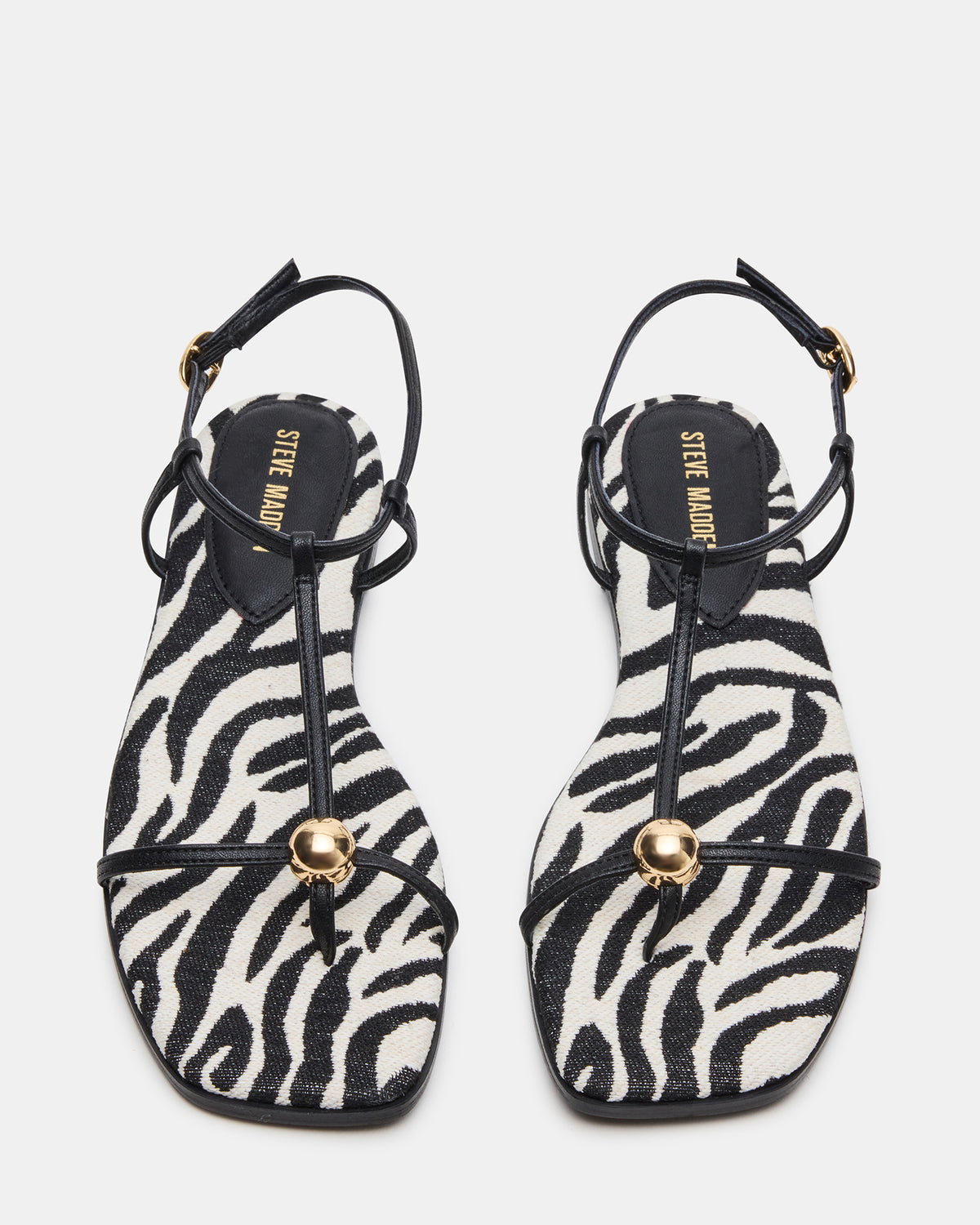 RITZY Zebra Square-Toe Strappy Women's Sandal Steve Madden ZEBRA