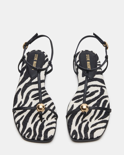 RITZY Zebra Square-Toe Strappy Women's Sandal Steve Madden ZEBRA