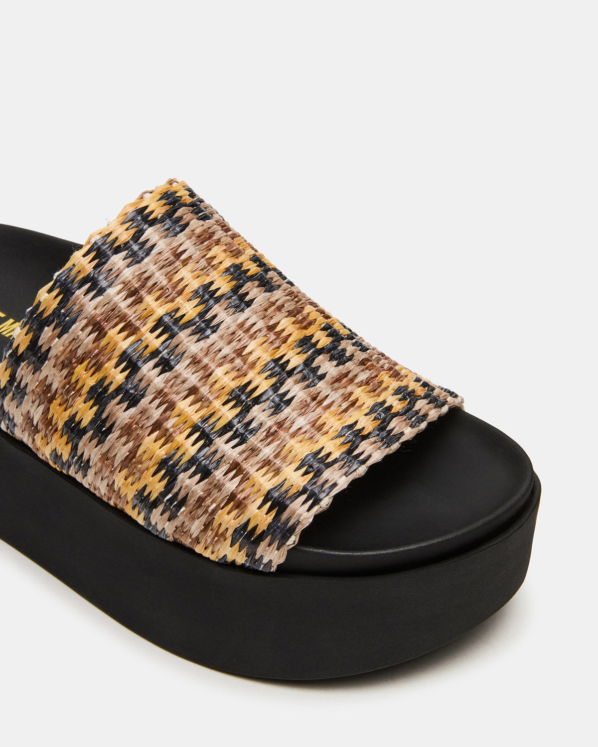 ARWEN Multi Raffia Platform Footbed Slide Chunky Women's Sandal Steve Madden MULTI RAFFIA