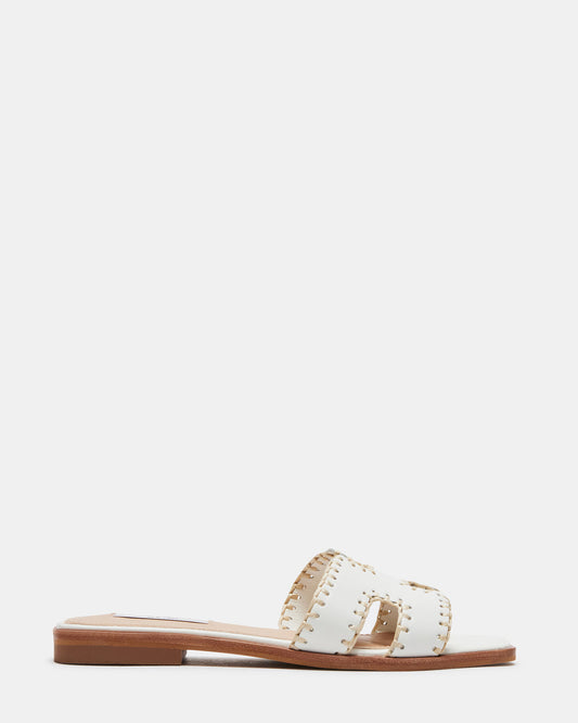 HADYN Woven White Leather Sandal | Women's Designer Sandals