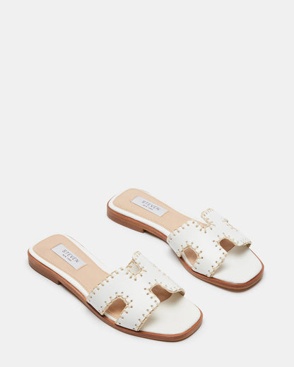HADYN Woven White Leather Sandal | Women's Designer Sandals Steve Madden WHITE LEATHER