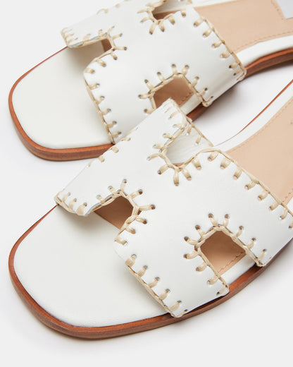 HADYN Woven White Leather Sandal | Women's Designer Sandals Steve Madden WHITE LEATHER