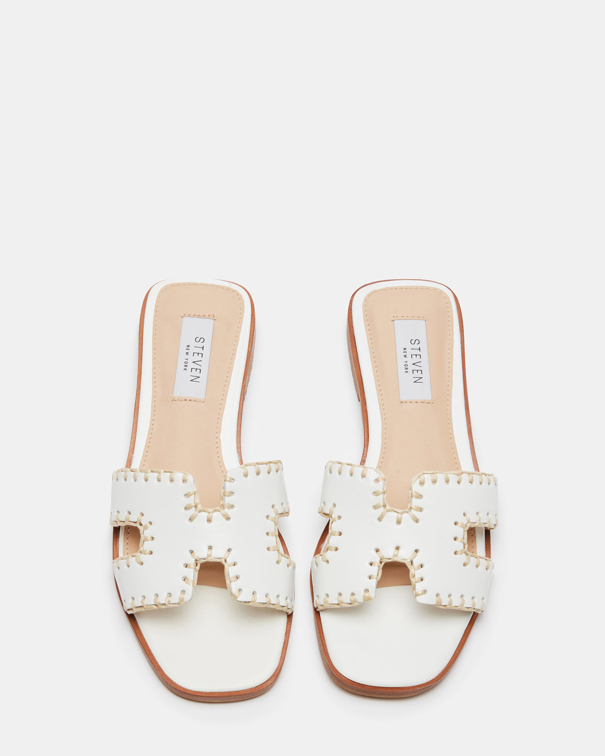 HADYN Woven White Leather Sandal | Women's Designer Sandals Steve Madden WHITE LEATHER
