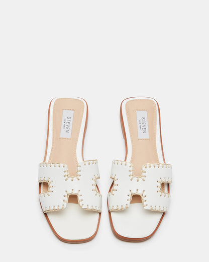 HADYN Woven White Leather Sandal | Women's Designer Sandals Steve Madden WHITE LEATHER
