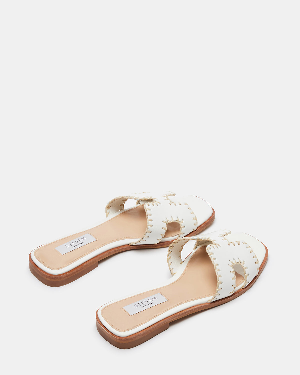 HADYN Woven White Leather Sandal | Women's Designer Sandals Steve Madden WHITE LEATHER