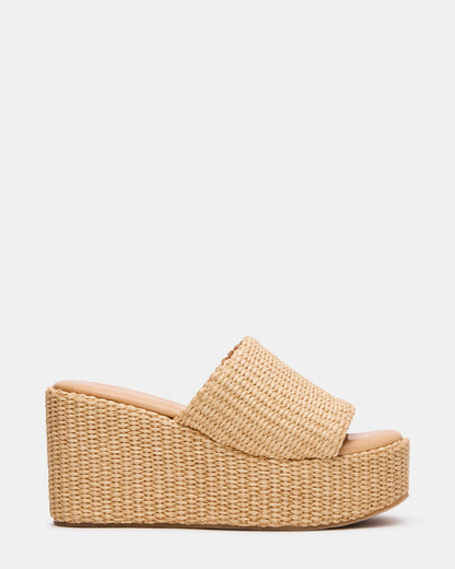 JETTY Raffia Platform Wedge Women's Sandal Steve Madden RAFFIA
