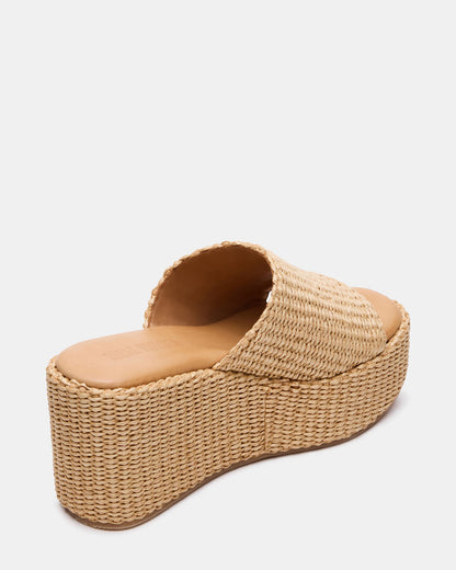 JETTY Raffia Platform Wedge Women's Sandal Steve Madden RAFFIA