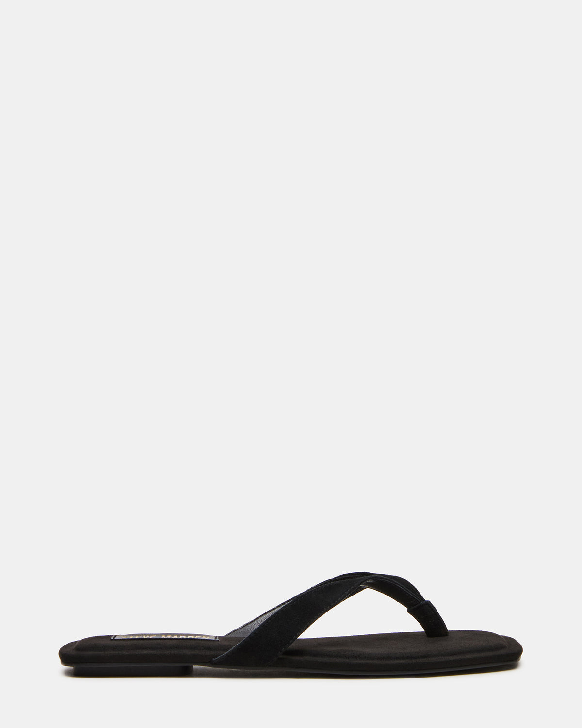 TRELLA Black Suede Square-Toe Thong Women's Sandal Steve Madden BLACK SUEDE