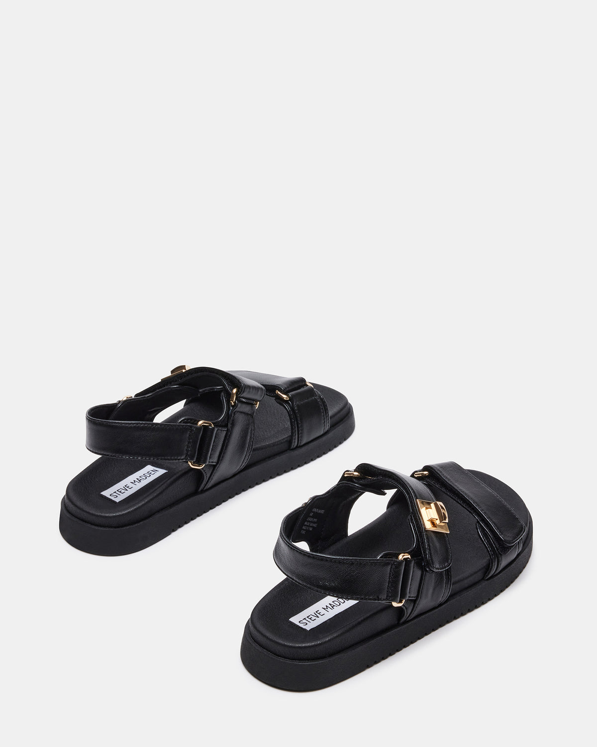 MONA Black Leather Flatform Women's Sandal Steve Madden BLACK LEATHER