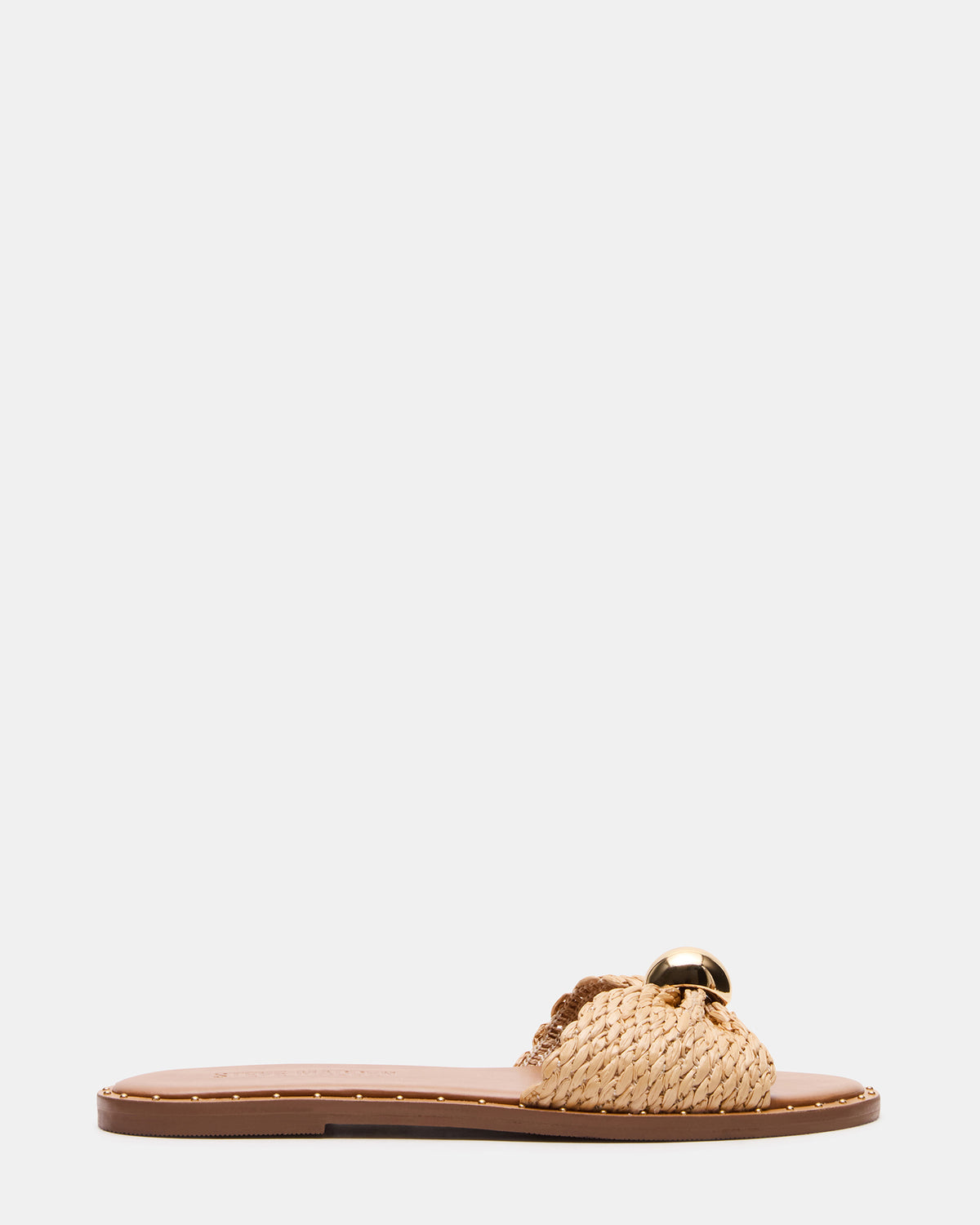 DIPSY Natural Raffia Slide Rounded Toe Women's Sandal Steve Madden NATURAL RAFFIA