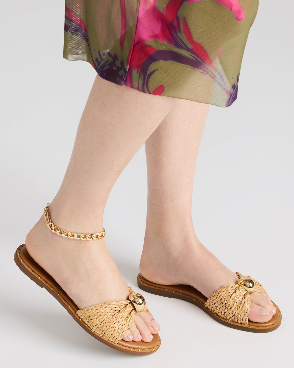 DIPSY Natural Raffia Slide Rounded Toe Women's Sandal Steve Madden NATURAL RAFFIA