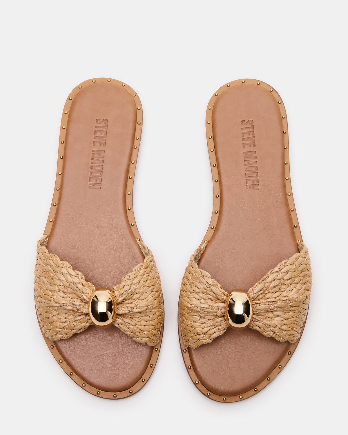 DIPSY Natural Raffia Slide Rounded Toe Women's Sandal Steve Madden NATURAL RAFFIA