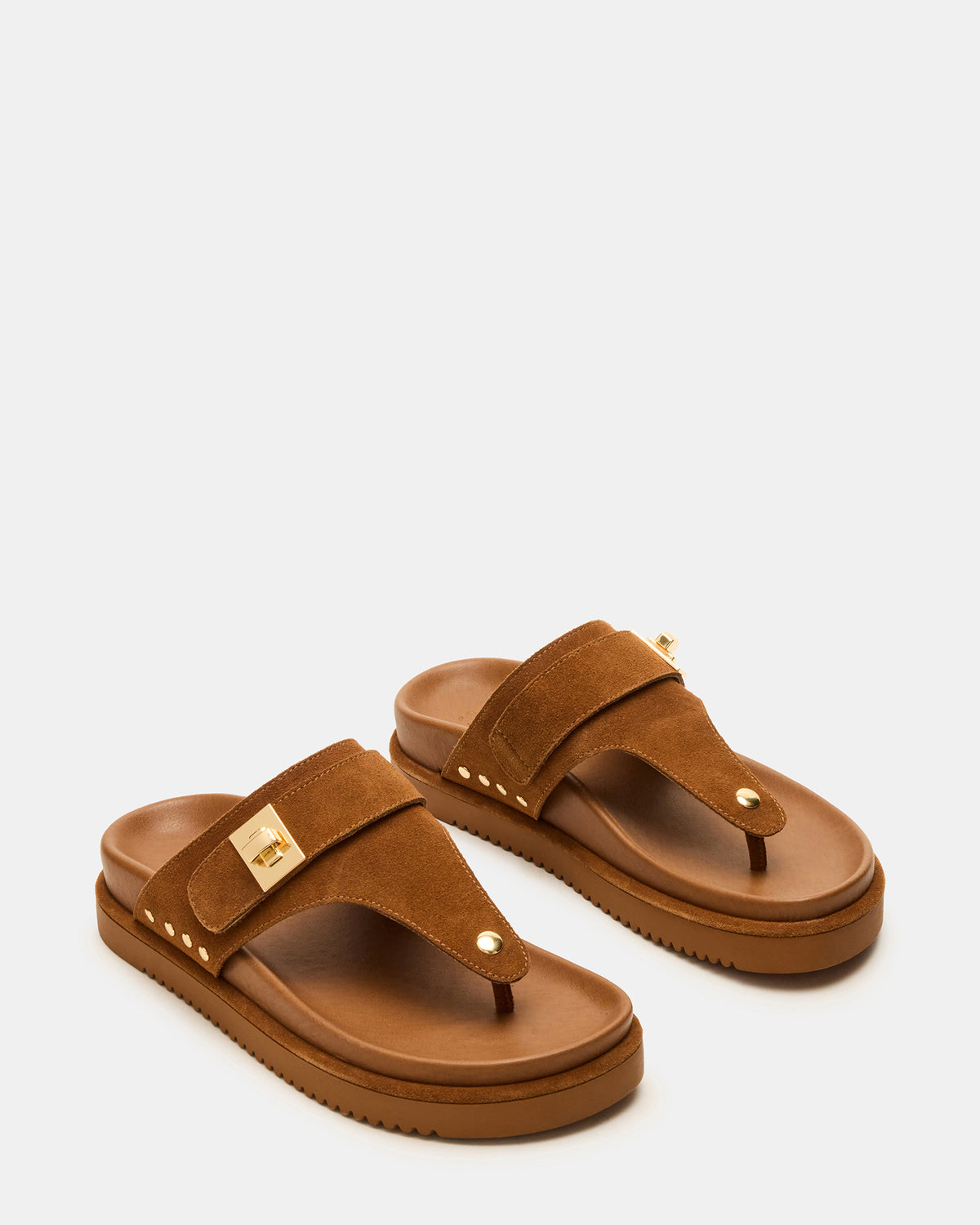 THONA Chestnut Suede Women's Flatform Thong Sandal Steve Madden CHESTNUT SUEDE