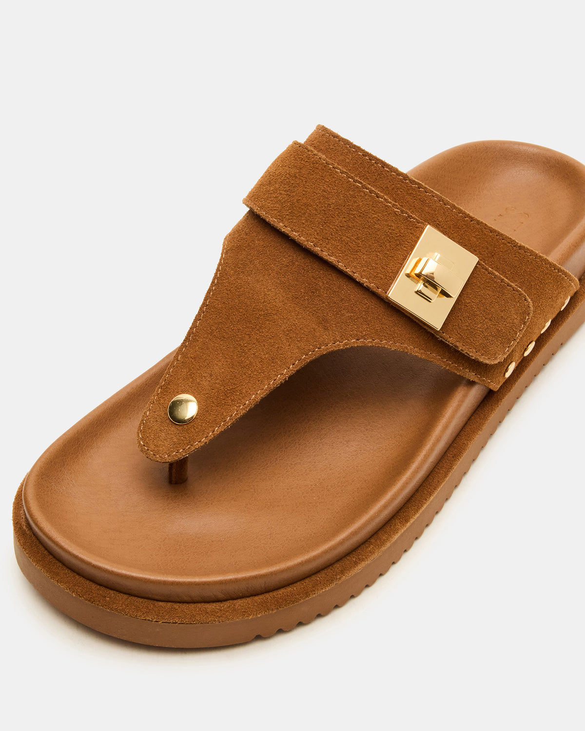 THONA Chestnut Suede Women's Flatform Thong Sandal Steve Madden CHESTNUT SUEDE