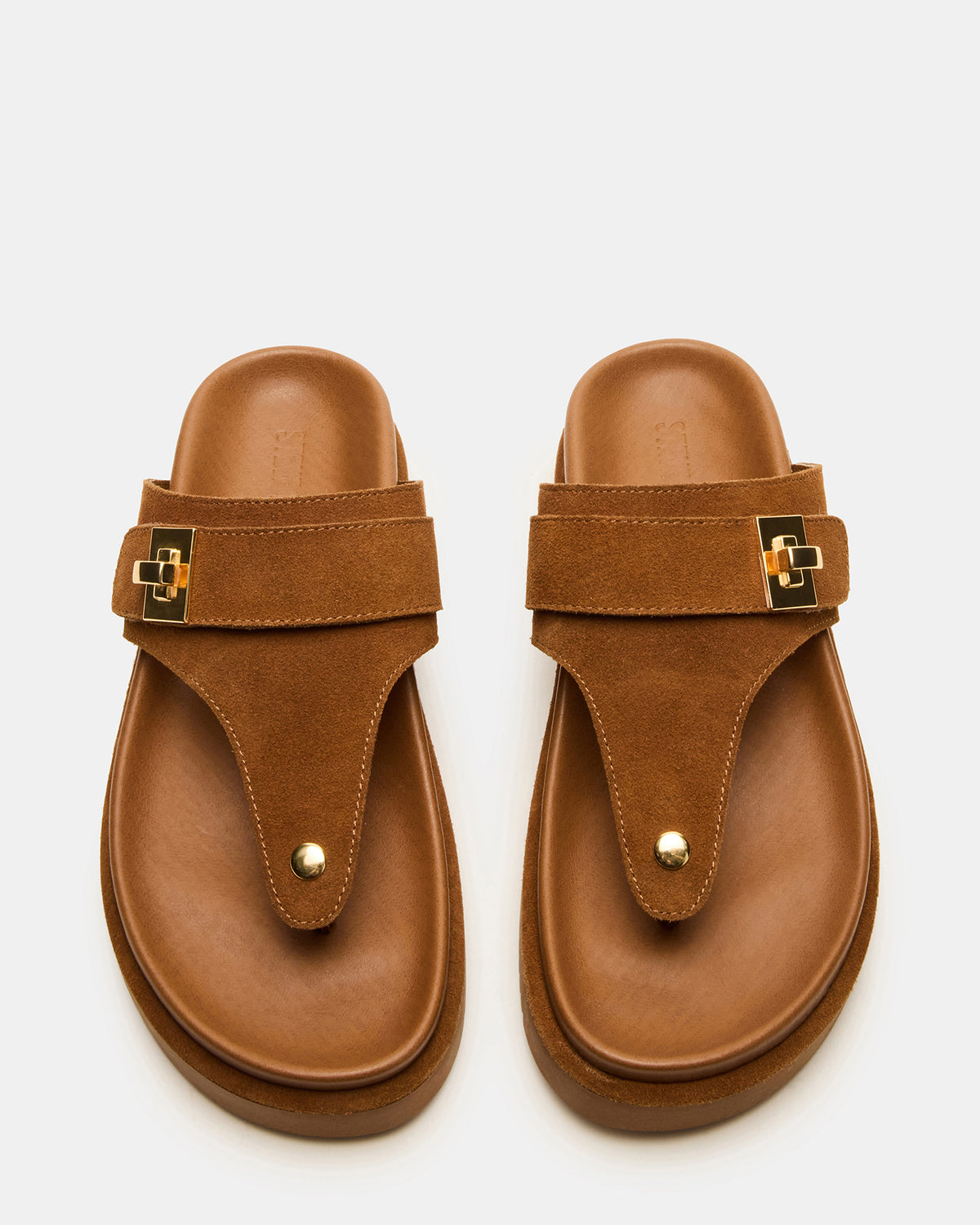 THONA Chestnut Suede Women's Flatform Thong Sandal Steve Madden CHESTNUT SUEDE