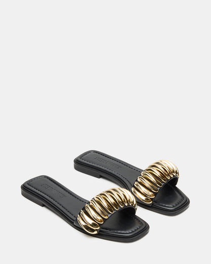 TETRIS Black Square-Toe Slide Women's Sandal Steve Madden BLACK