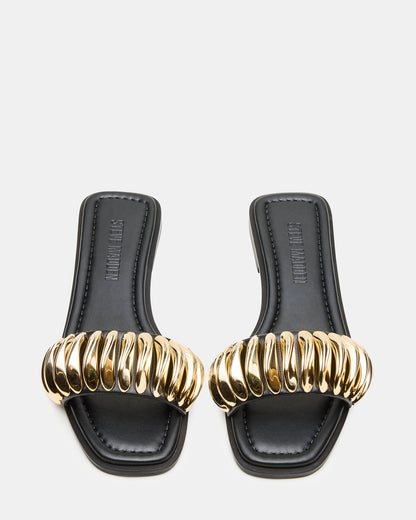 TETRIS Black Square-Toe Slide Women's Sandal Steve Madden BLACK