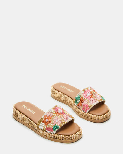 BOARDWALK Floral Multi Women's Raffia Slides Steve Madden FLORAL MULTI