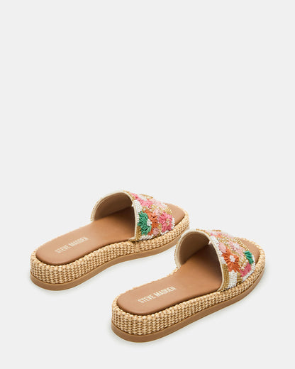 BOARDWALK Floral Multi Women's Raffia Slides Steve Madden FLORAL MULTI