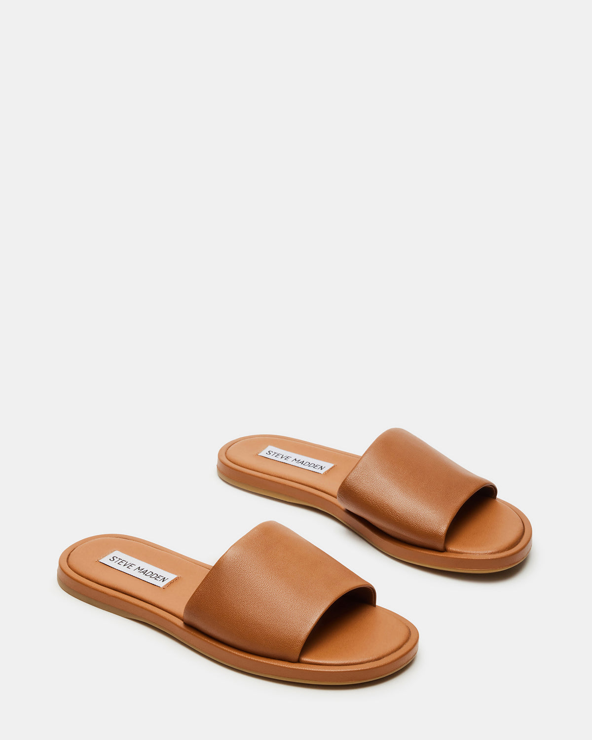 KAYA Brown Leather Slide Sandal | Women's Sandals Steve Madden BROWN LEATHER