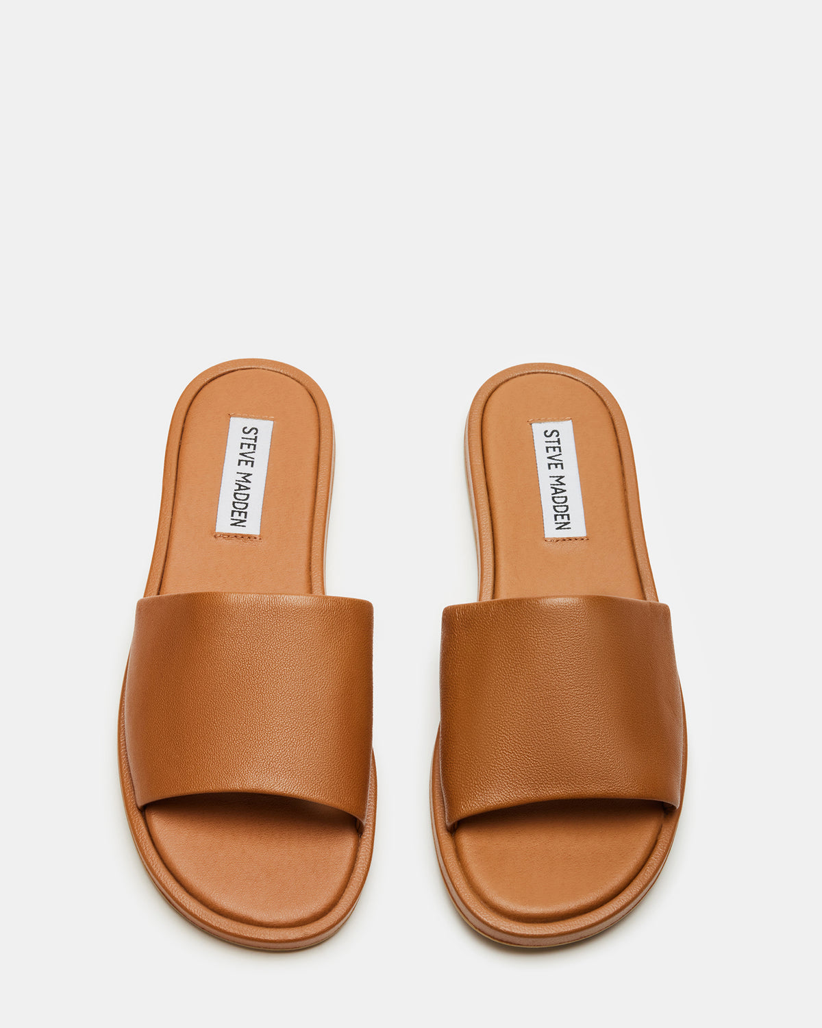 KAYA Brown Leather Slide Sandal | Women's Sandals Steve Madden BROWN LEATHER
