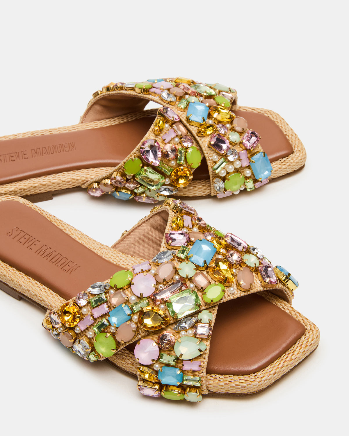 LEVITY Multi Square-Toe Slide Women's Sandal Steve Madden MULTI