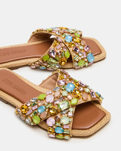 LEVITY Multi Square-Toe Slide Women's Sandal Steve Madden MULTI