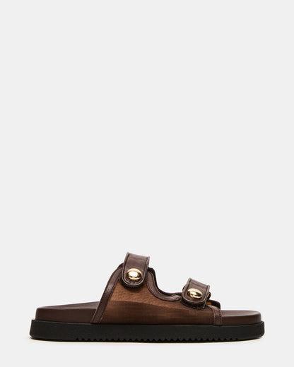 ATHENS Brown Mesh Slide Footbed Flatform Women's Sandal Steve Madden BROWN MESH