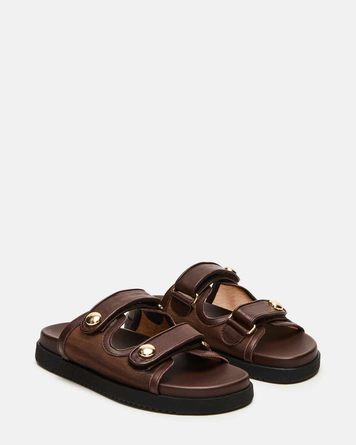 ATHENS Brown Mesh Slide Footbed Flatform Women's Sandal Steve Madden BROWN MESH