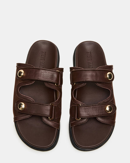 ATHENS Brown Mesh Slide Footbed Flatform Women's Sandal Steve Madden BROWN MESH