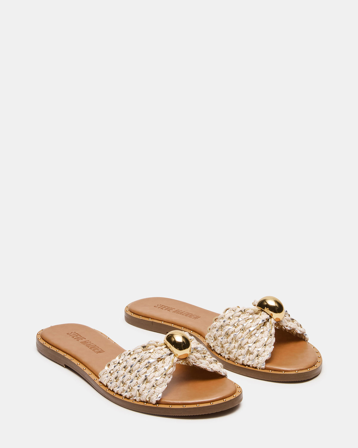 DIPSY Metallic Multi Slide Rounded Toe Women's Sandal Steve Madden METALLIC MULTI