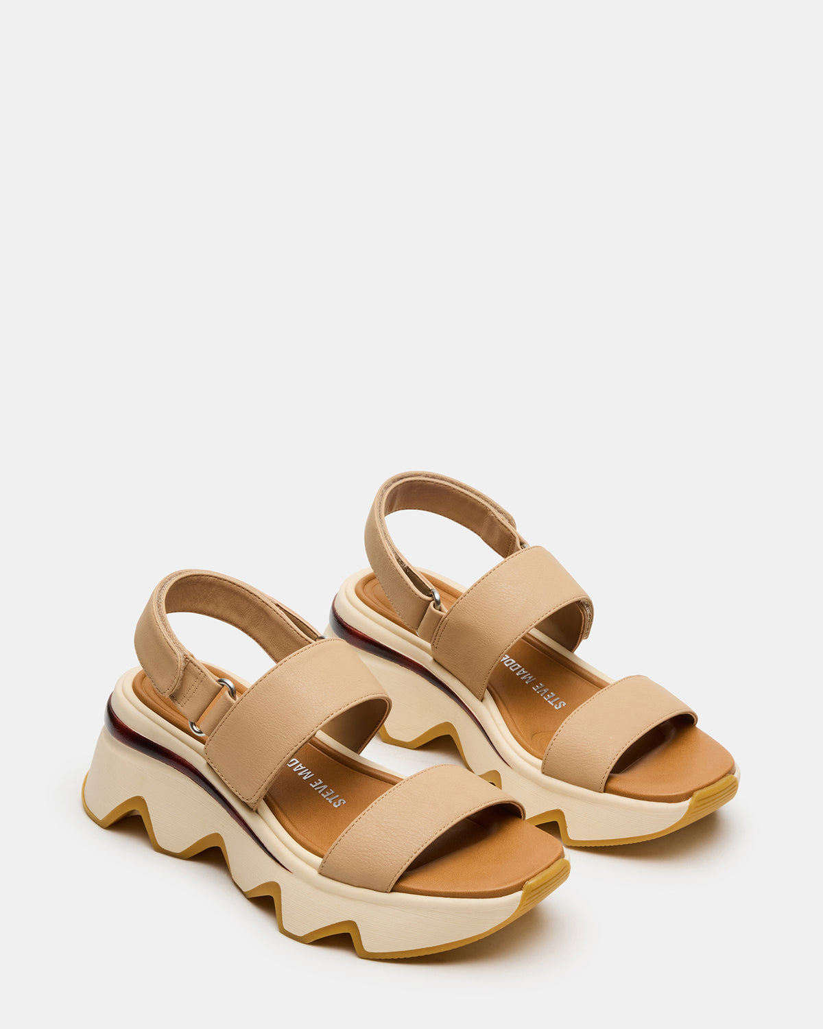 LOCHAN Natural Platform Flatform Strappy Women's Sandal Steve Madden NATURAL
