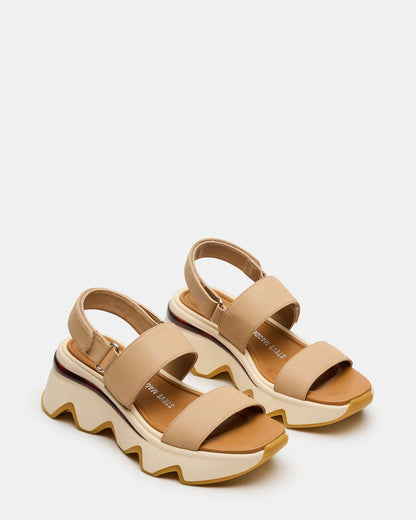 LOCHAN Natural Platform Flatform Strappy Women's Sandal Steve Madden NATURAL