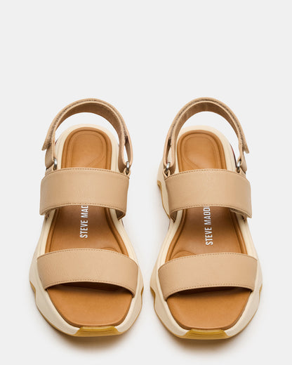 LOCHAN Natural Platform Flatform Strappy Women's Sandal Steve Madden NATURAL
