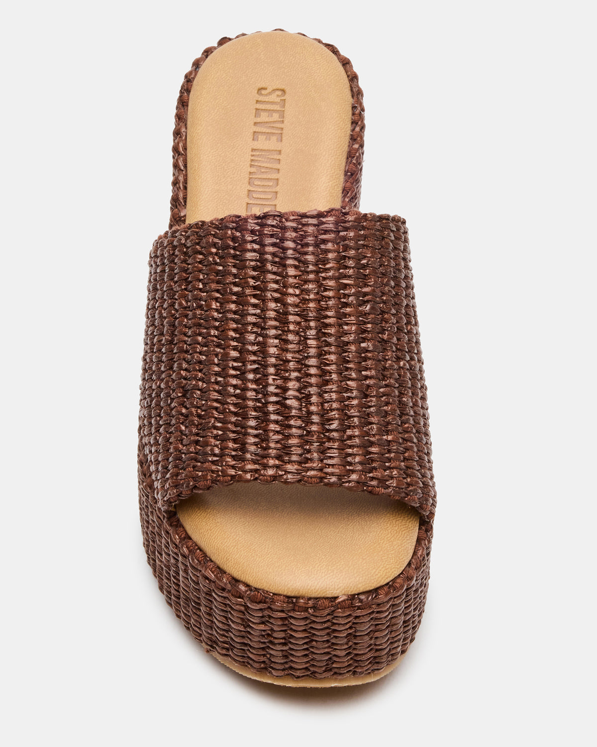 JETTY Brown Raffia Platform Wedge Women's Sandal Steve Madden BROWN RAFFIA