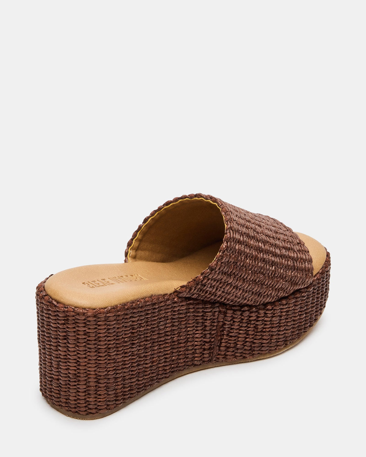 JETTY Brown Raffia Platform Wedge Women's Sandal Steve Madden BROWN RAFFIA