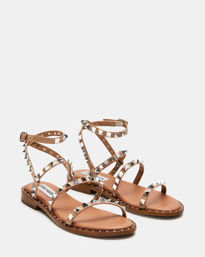 TRAVEL Tan Women's Studded Strappy Sandal Steve Madden TAN