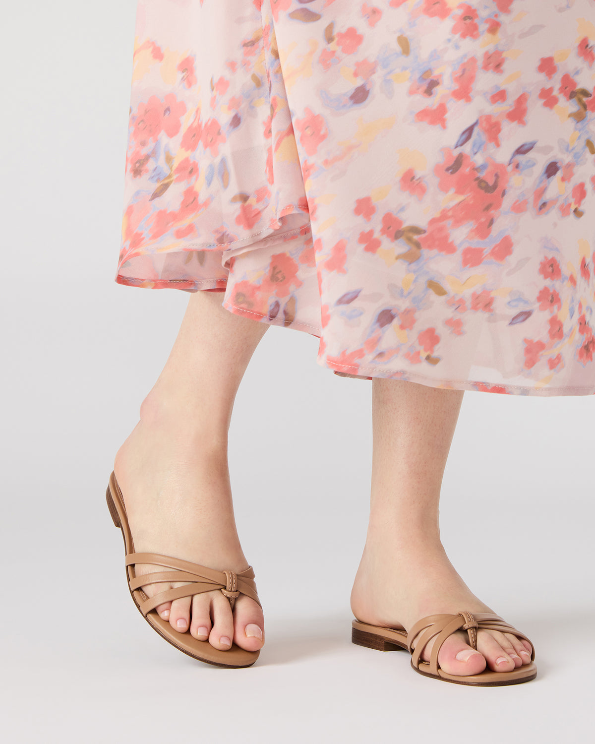 CALISSI Natural Leather Strappy Women's Slide Sandal Steve Madden NATURAL LEATHER