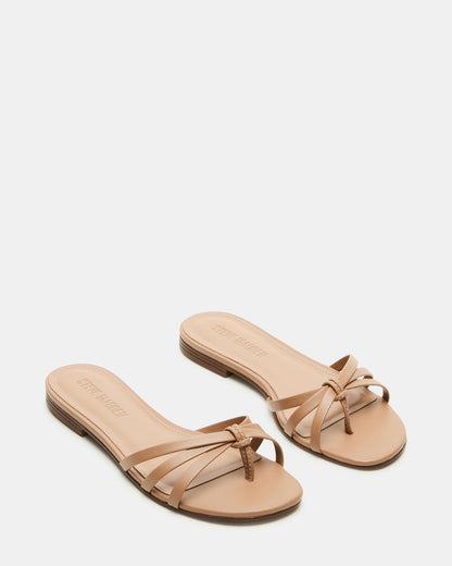 CALISSI Natural Leather Strappy Women's Slide Sandal Steve Madden NATURAL LEATHER