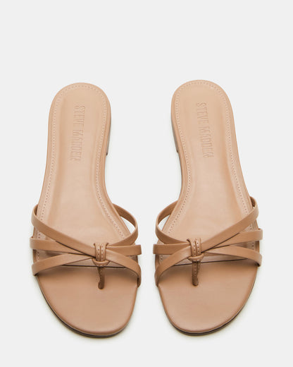 CALISSI Natural Leather Strappy Women's Slide Sandal Steve Madden NATURAL LEATHER