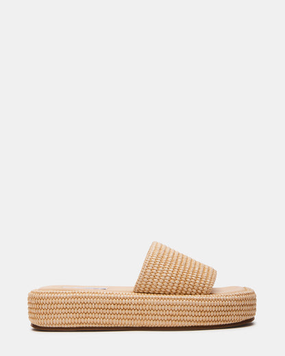 BEACHY Natural Platform Slide Women's Sandal Steve Madden NATURAL