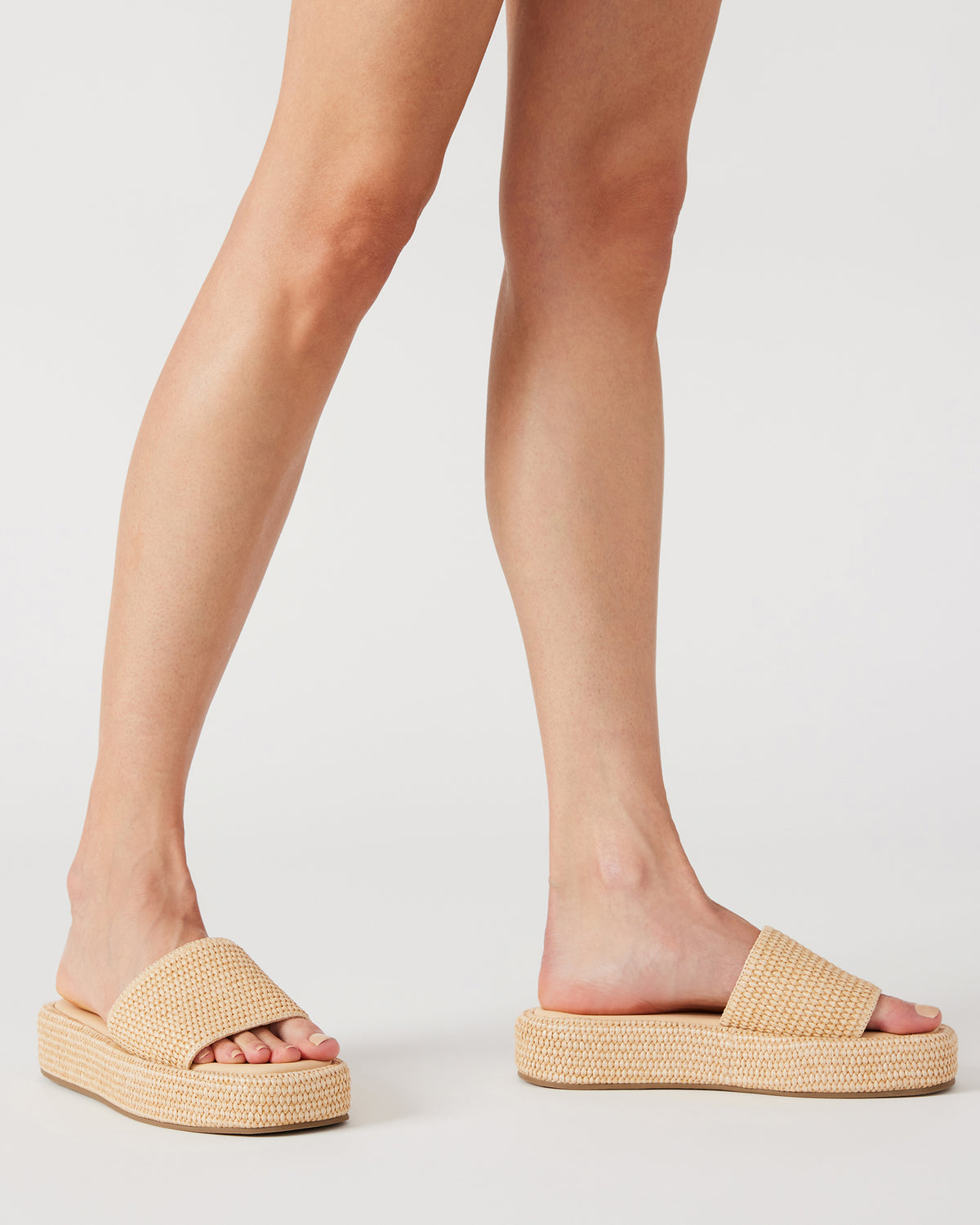 BEACHY Natural Platform Slide Women's Sandal Steve Madden NATURAL