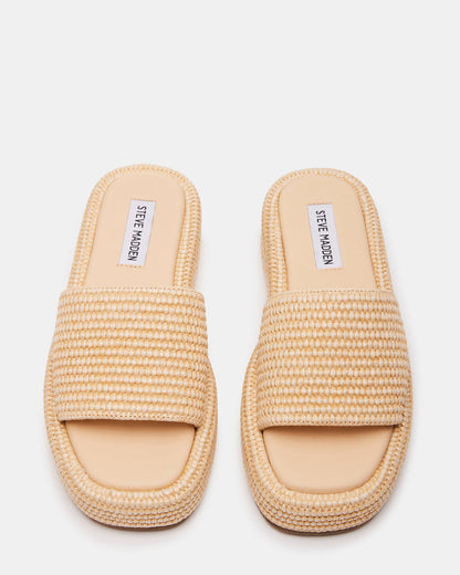 BEACHY Natural Platform Slide Women's Sandal Steve Madden NATURAL