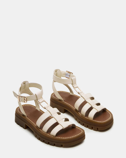 JARELLI Bone Leather Strappy Platform Women's Sandal Steve Madden BONE LEATHER