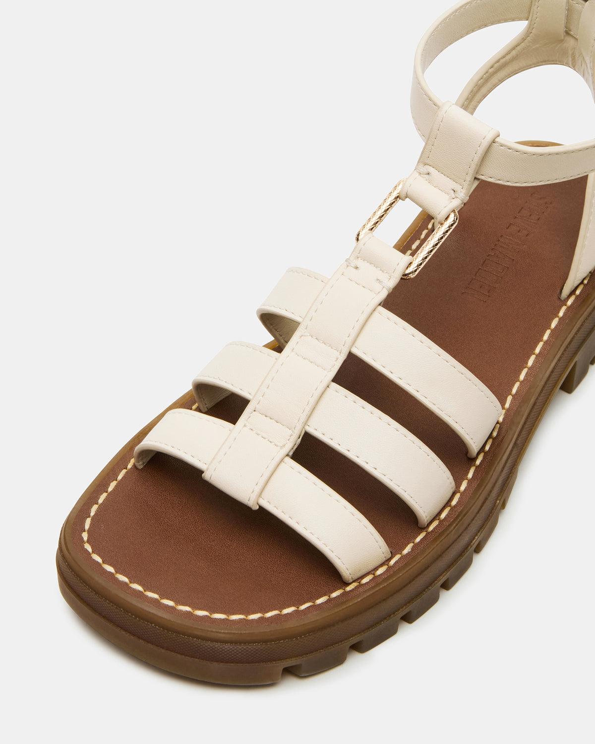JARELLI Bone Leather Strappy Platform Women's Sandal Steve Madden BONE LEATHER