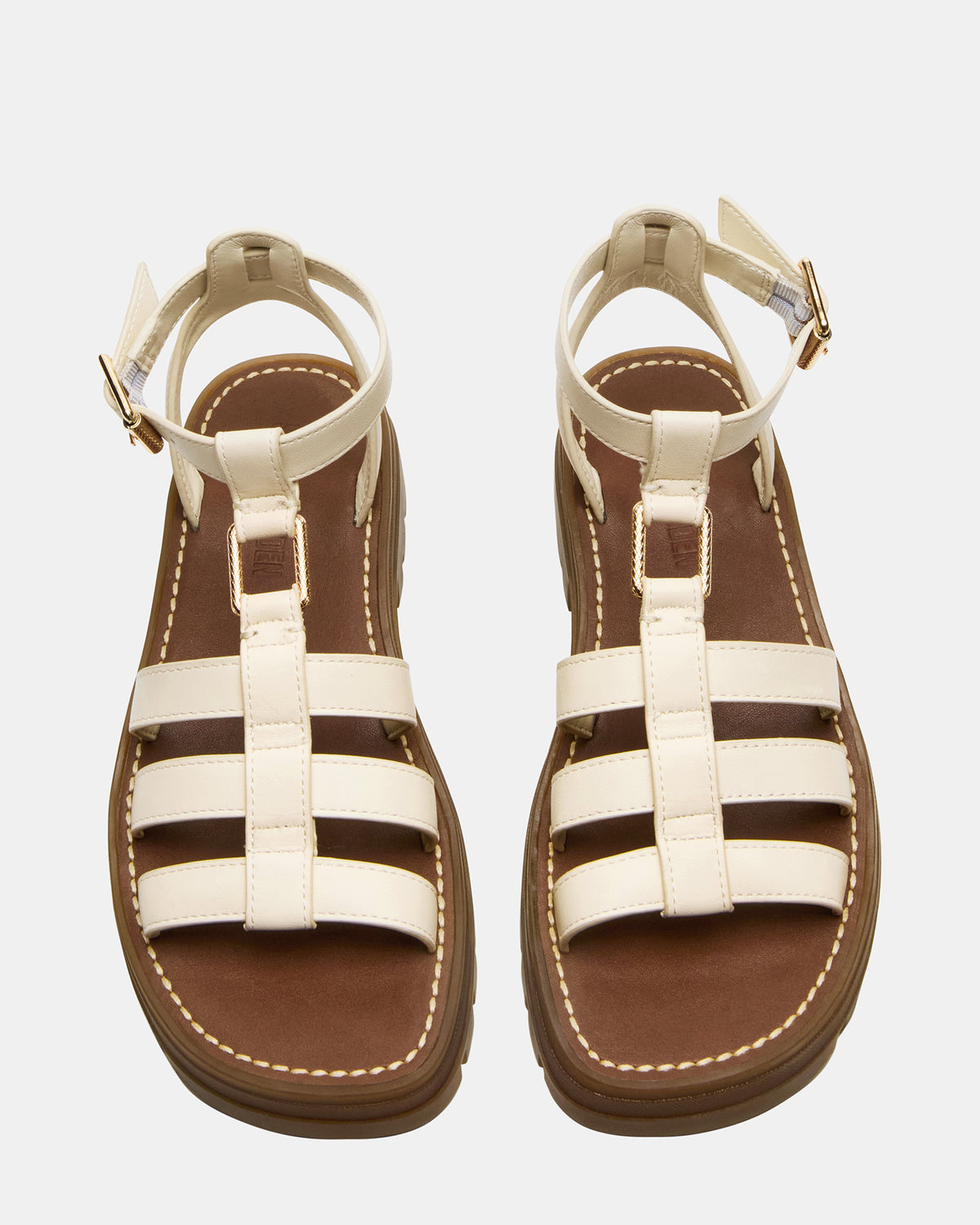 JARELLI Bone Leather Strappy Platform Women's Sandal Steve Madden BONE LEATHER